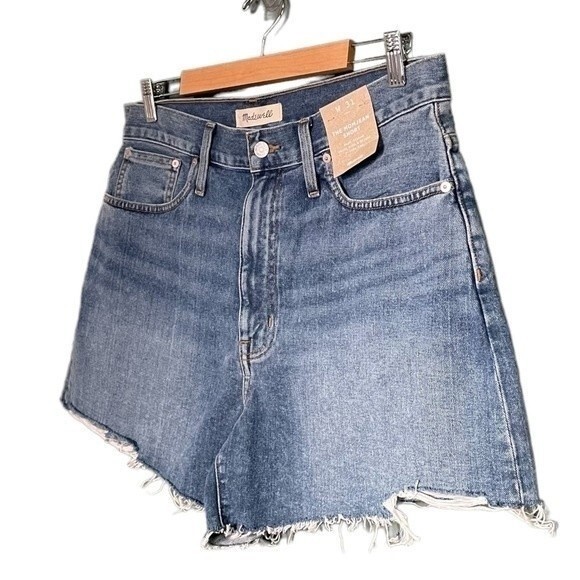 NWT Madewell Mom Short Cutoff Jean Shorts Bledsoe Mid Wash Denim Women’s Size 33 - Picture 7 of 10